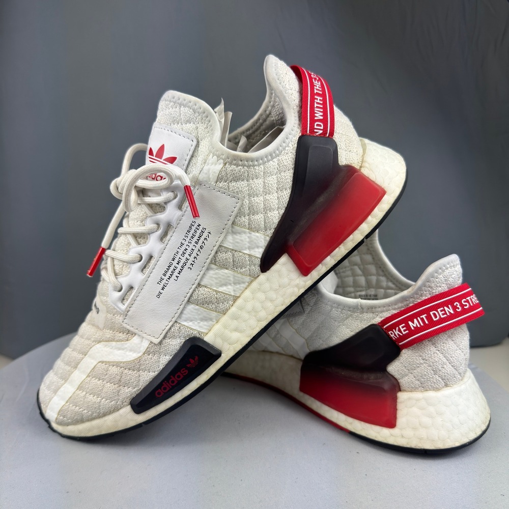 Adidas NMD_V3 Mens Size 8.5 White Red Black FZ4636 Quilted Boost Sneakers